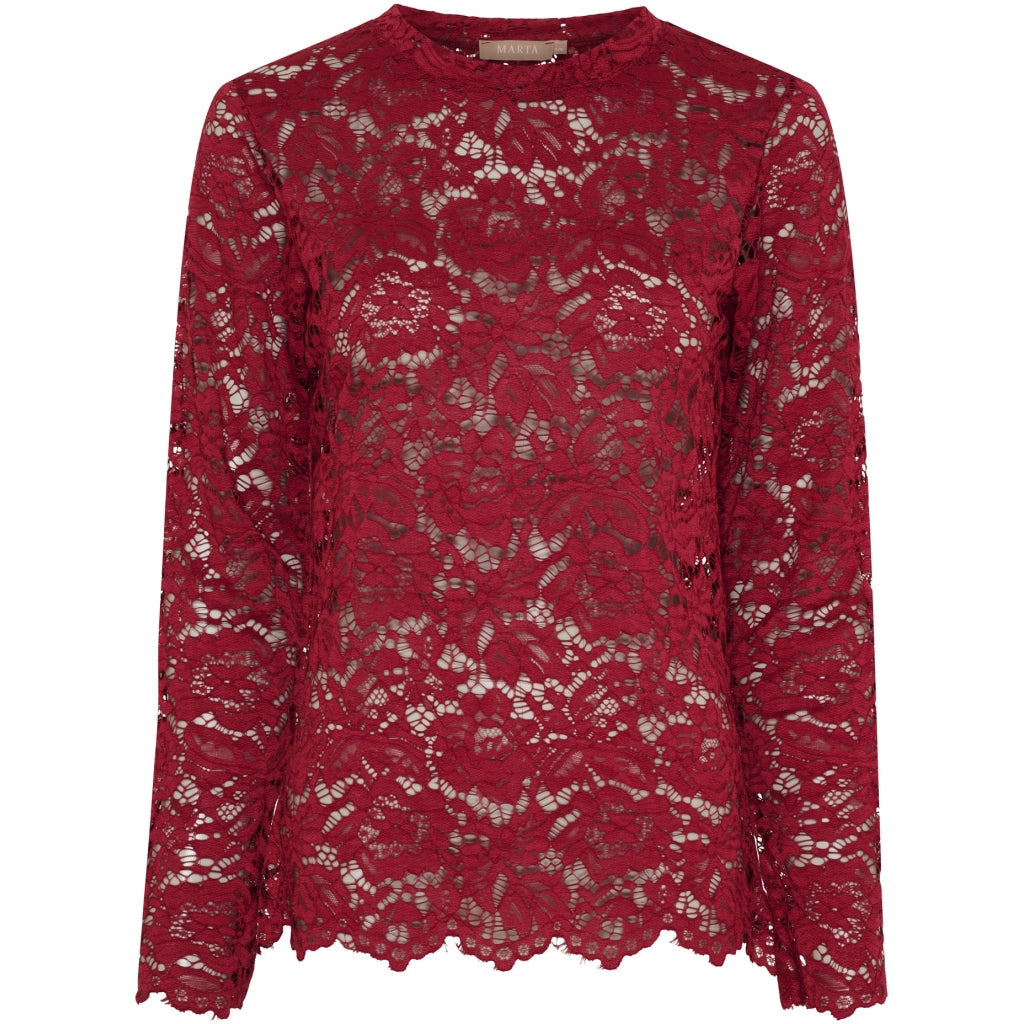 Marta du Chateau dame langærmet blonde t-shirt MdcMilley 7707 - Bordeaux