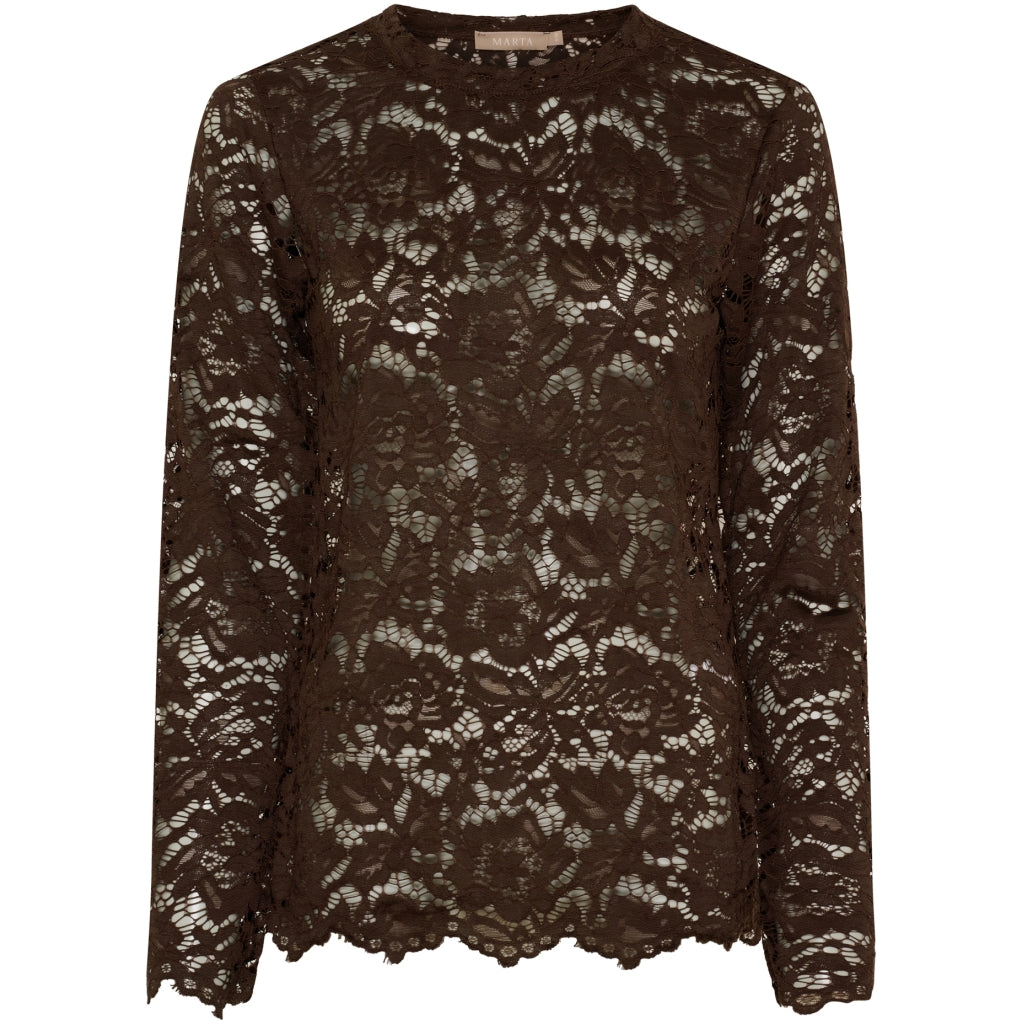 Marta du Chateau dame langærmet blonde t-shirt MdcMilley 7707 - Moro