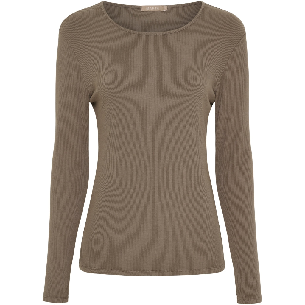 Marta du Chateau dame langærmet t-shirt MdcAster 4906 - Fango