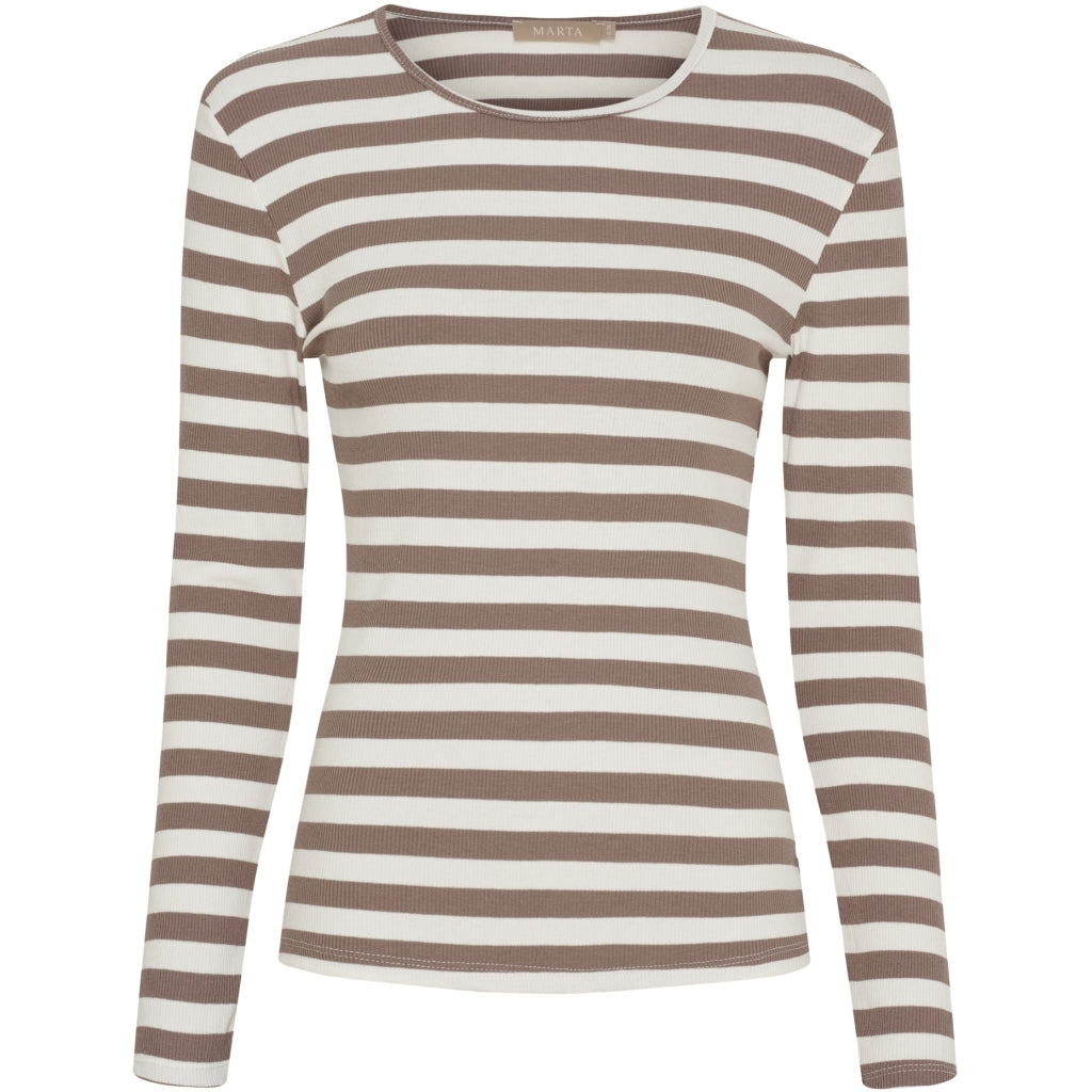 Marta du Chateau dame langærmet t-shirt MdcBegonia 7702 - Tortora