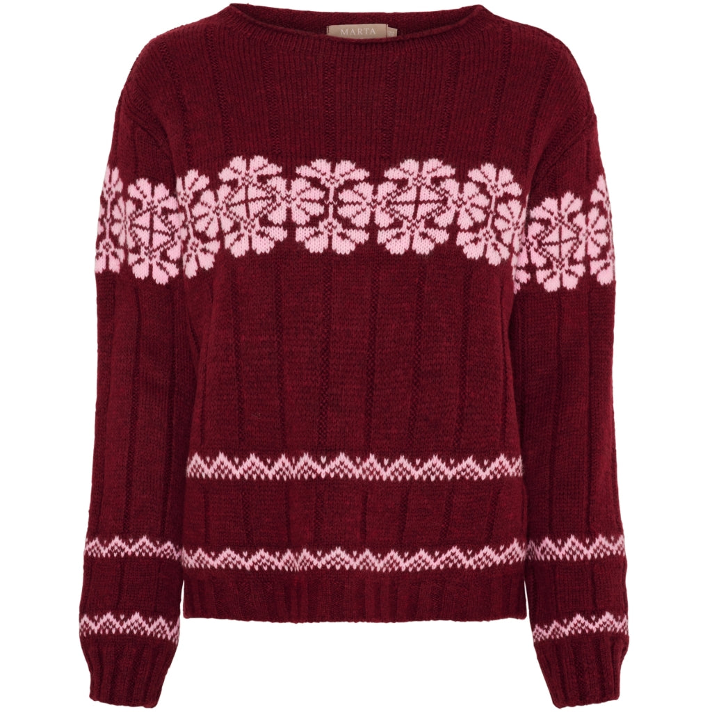 Marta du Chateau dame strik MdcBruna 8154 - Bordeaux/Pink