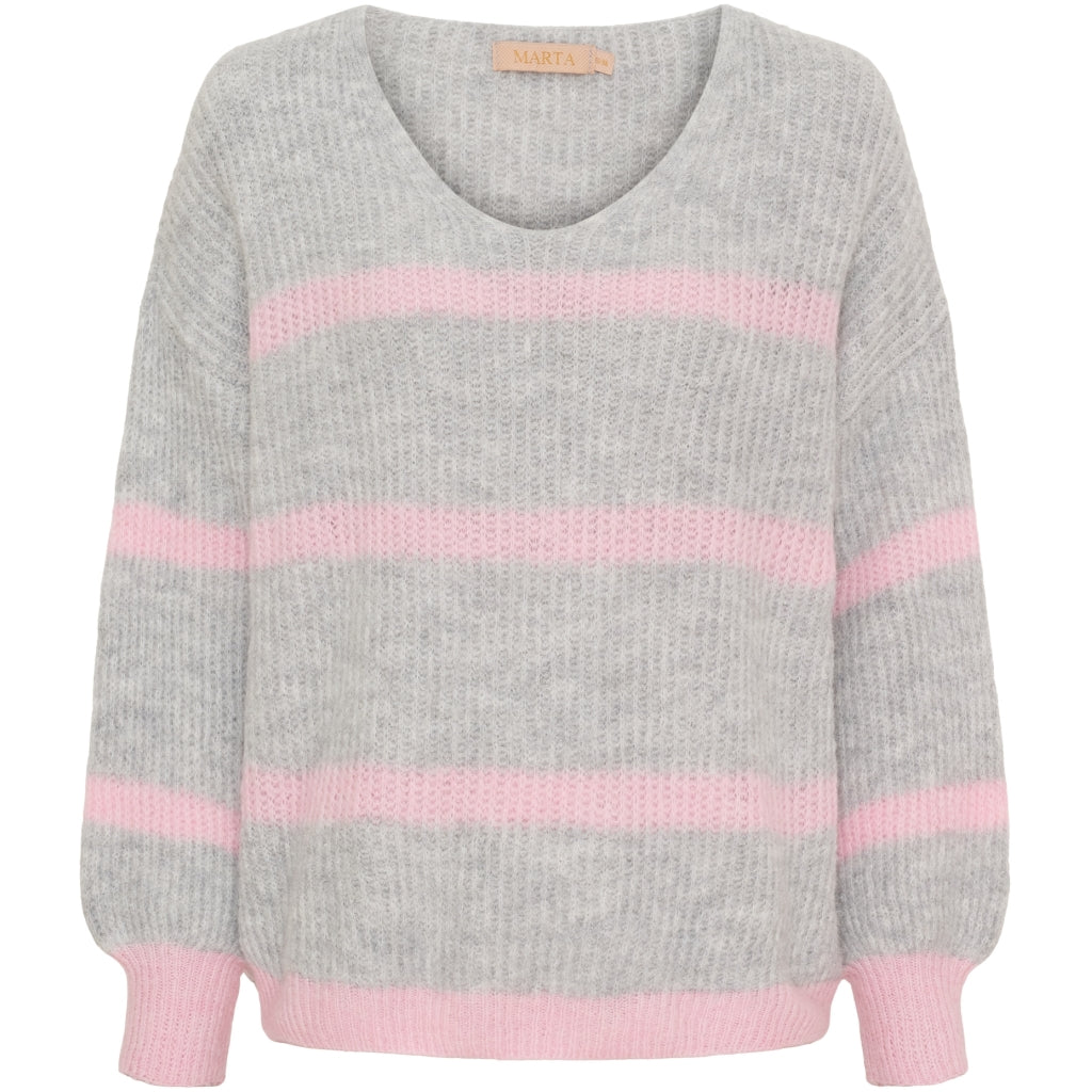 Marta du Chateau dame strik MdcCarene 2402 - LightGrey/BabyPink