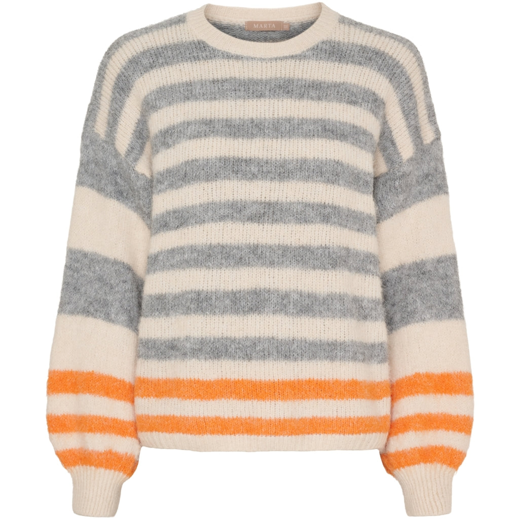 Marta du Chateau dame strik MdcCassie 8130 - Beige/Grigio8808/Orange8823