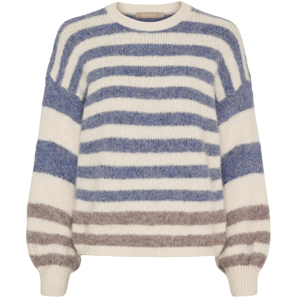 Marta du Chateau dame strik MdcCassie 8130 - Beige/Jeans8819/Fango8804