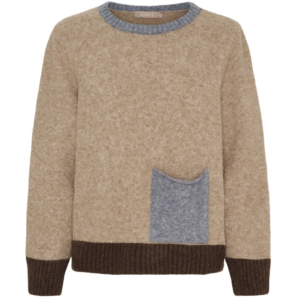 Marta du Chateau dame strik MdcElora KN8031 - Camel Denim