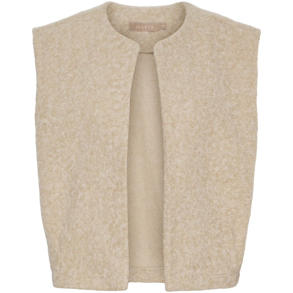 Marta du Chateau dame strik vest MdcCapella 7600 - Beige