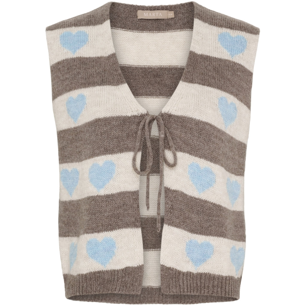 Marta du Chateau dame strik vest MdcPhoenix 8069 - Celeste