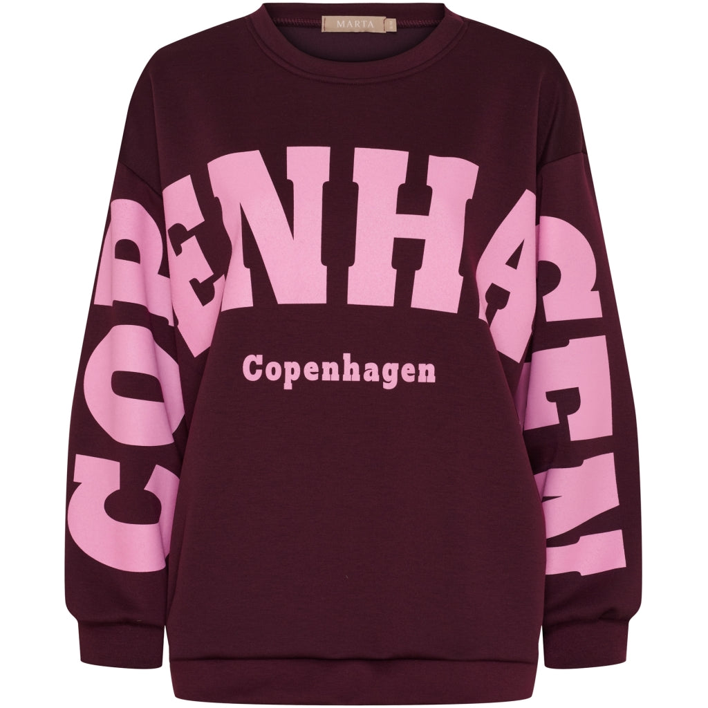 Marta du Chateau dame sweatshirt MdcHibiscus 22659 - Bordeaux