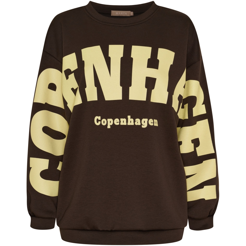 Marta du Chateau dame sweatshirt MdcHibiscus 22659 - Brown/Yellow