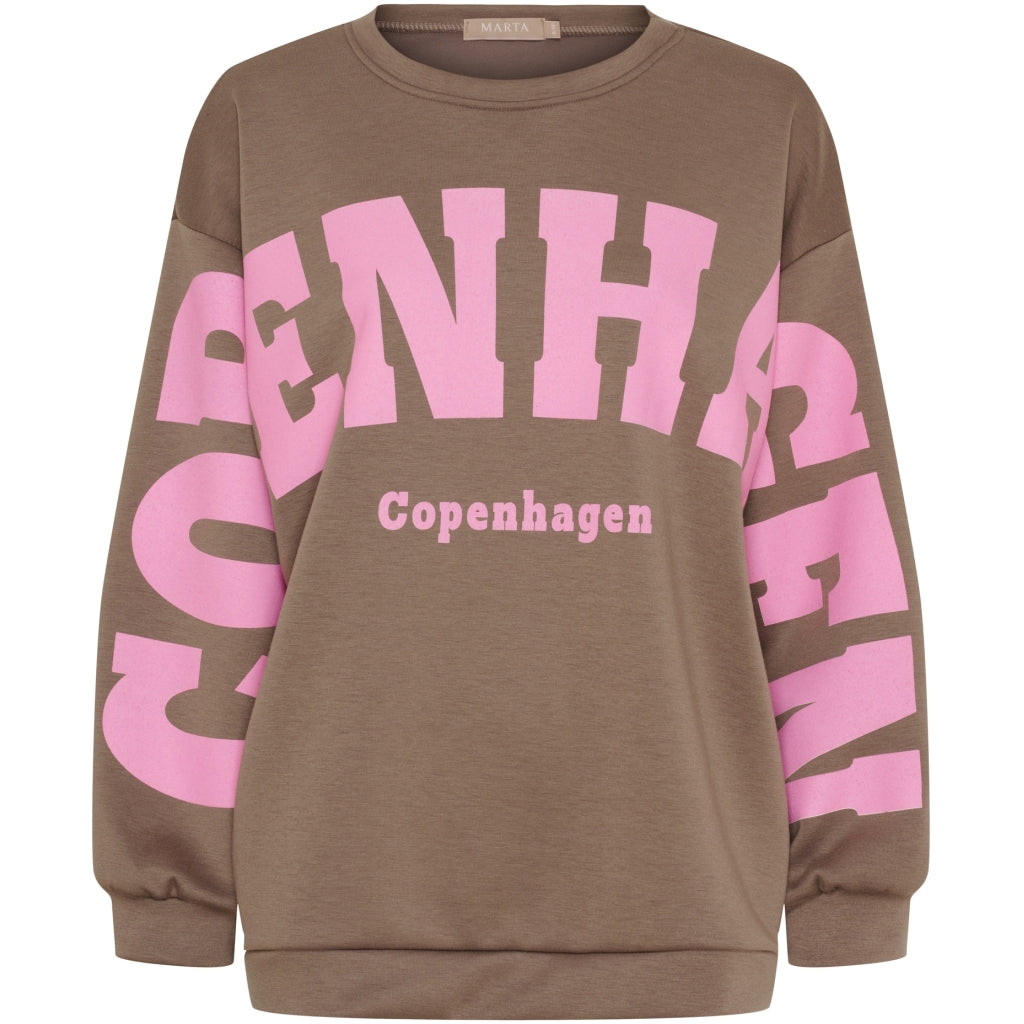 Marta du Chateau dame sweatshirt MdcHibiscus 22659 - Fango