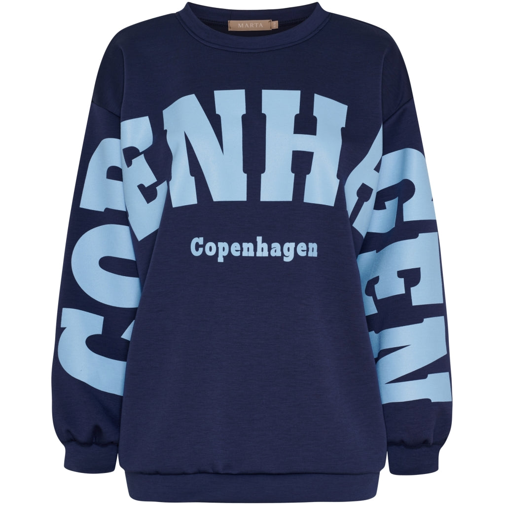 Marta du Chateau dame sweatshirt MdcHibiscus 22659 - Navy/Sky