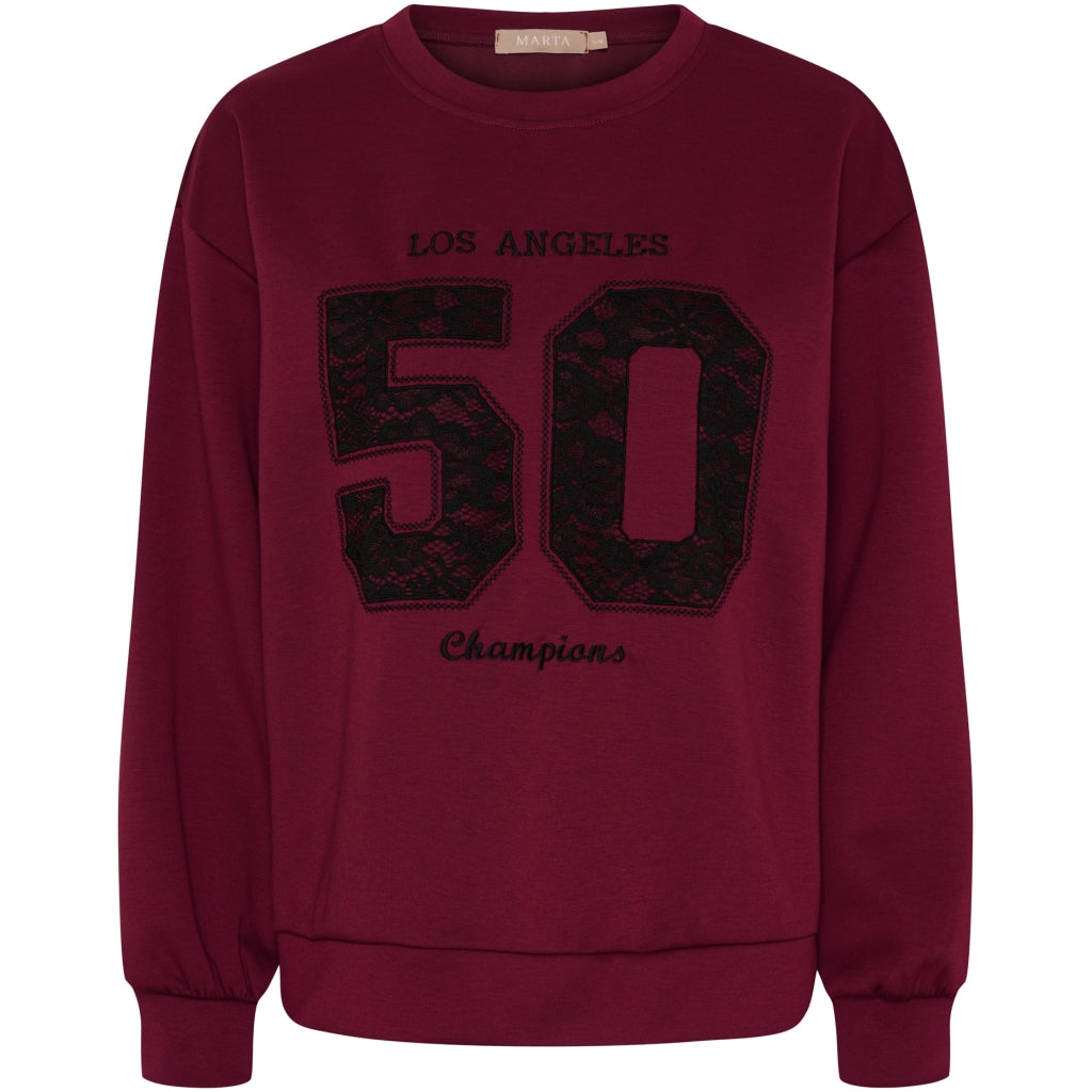 Marta du Chateau dame sweatshirt MdcLiora 58512M - Bordeaux161/Black