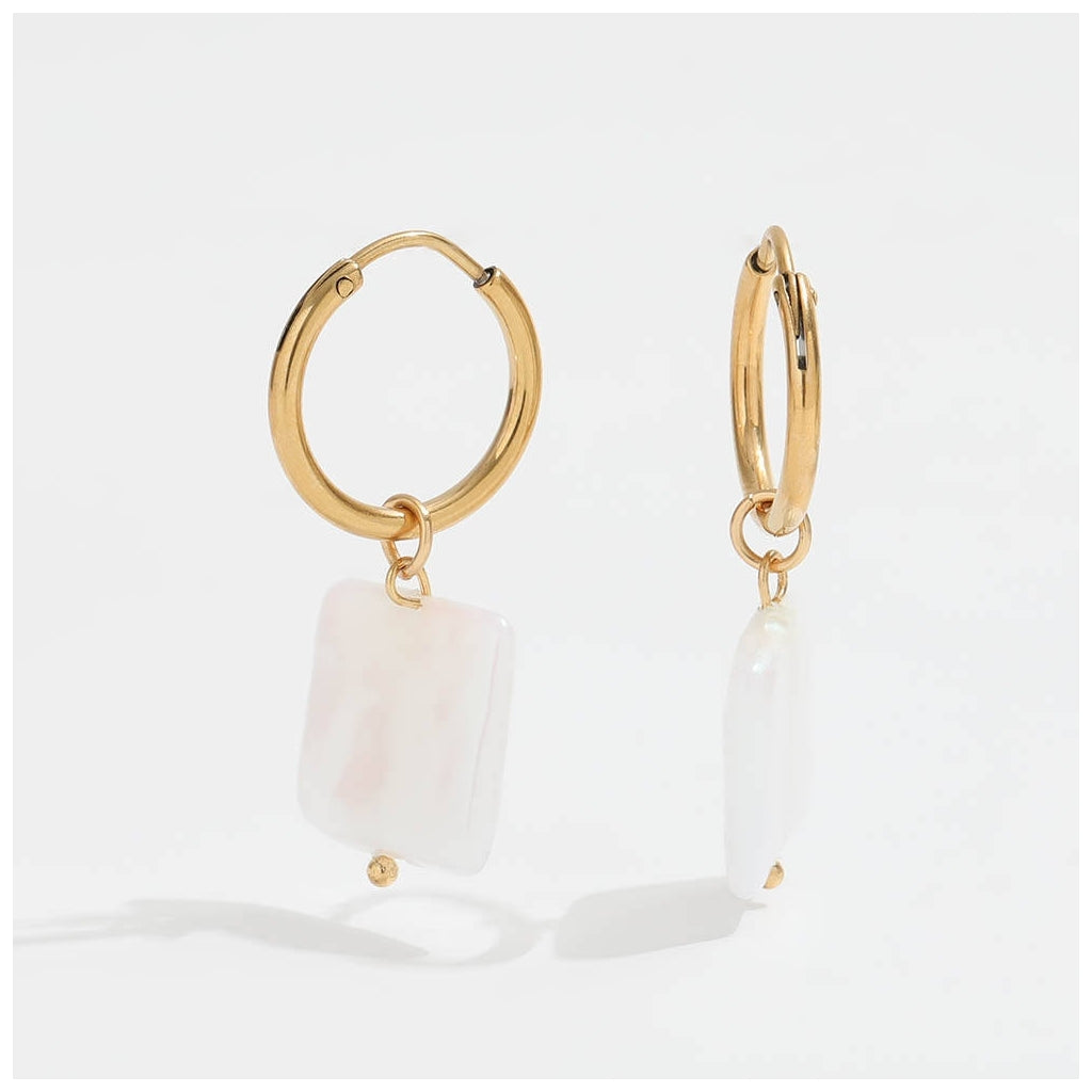 Muun Studios Perl Pendant Øreringe 18K Guldbelagt - Guld