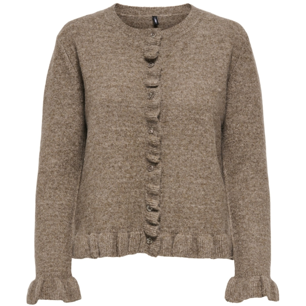 ONLY DAME CARDIGAN ONLRIMA - Walnut Melange Button