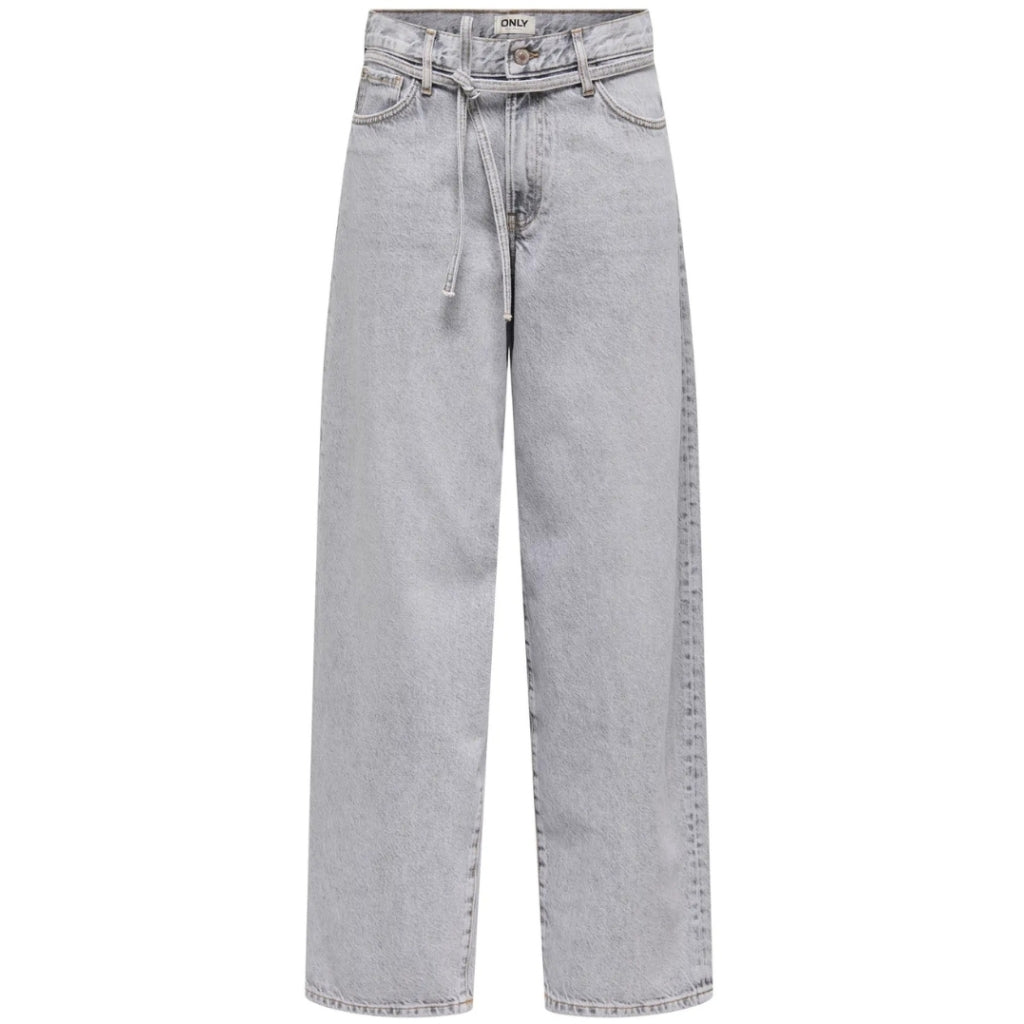 ONLY DAME JEANS ONLGIANNA - Light Grey Denim Bleached
