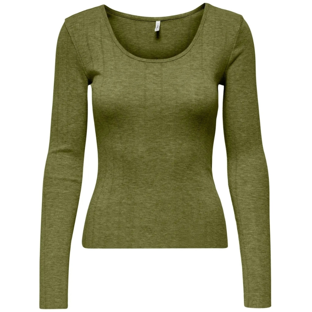 ONLY DAME LANGÆRMET TOP ONLTENNA - Peat Moss