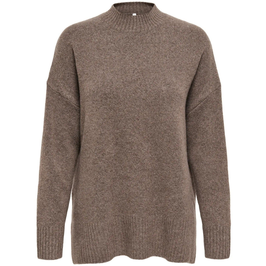 ONLY DAME STRIKTRØJE ONLHAZEL - Brown Lentil MELANGE