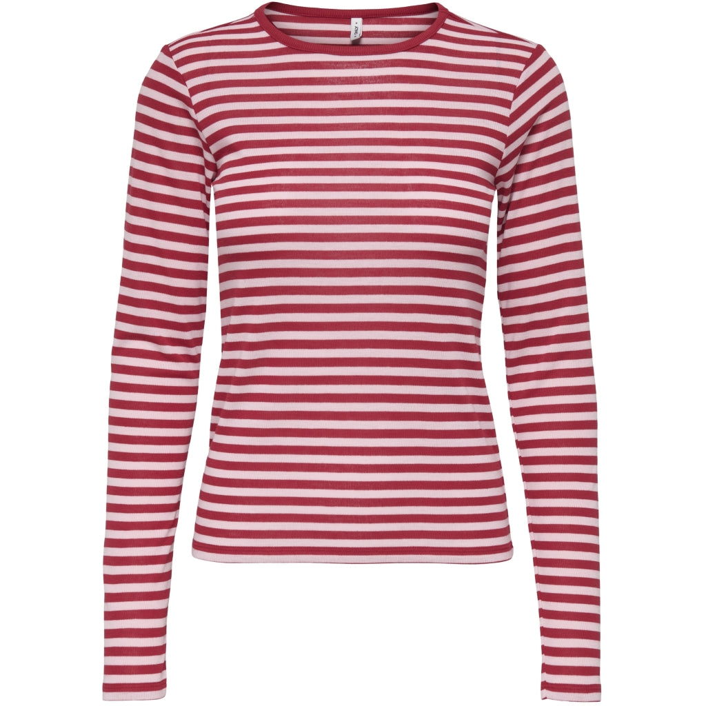 ONLY dame Top ONLELLI - Salsa Stripes:Parfait pink
