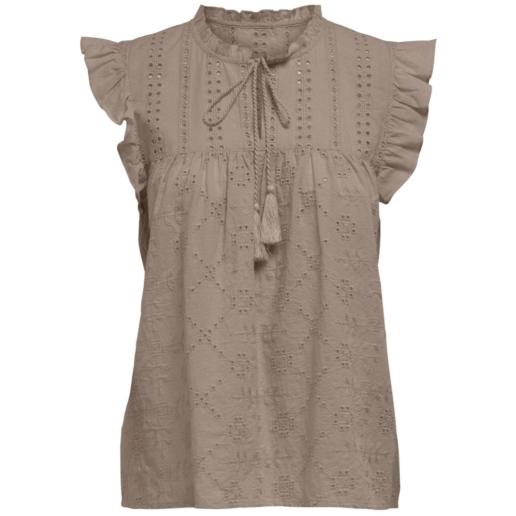 ONLY dame top ONLREVA - Mocha Meringue