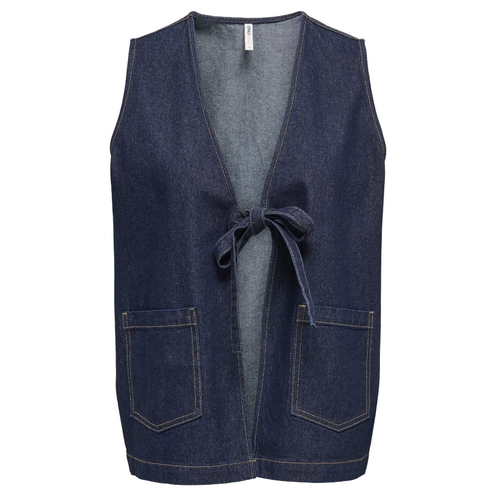 ONLY dame vest ONLIDA - Dark Blue Denim ONLY dame vest ONLIDA - Dark Blue Denim
