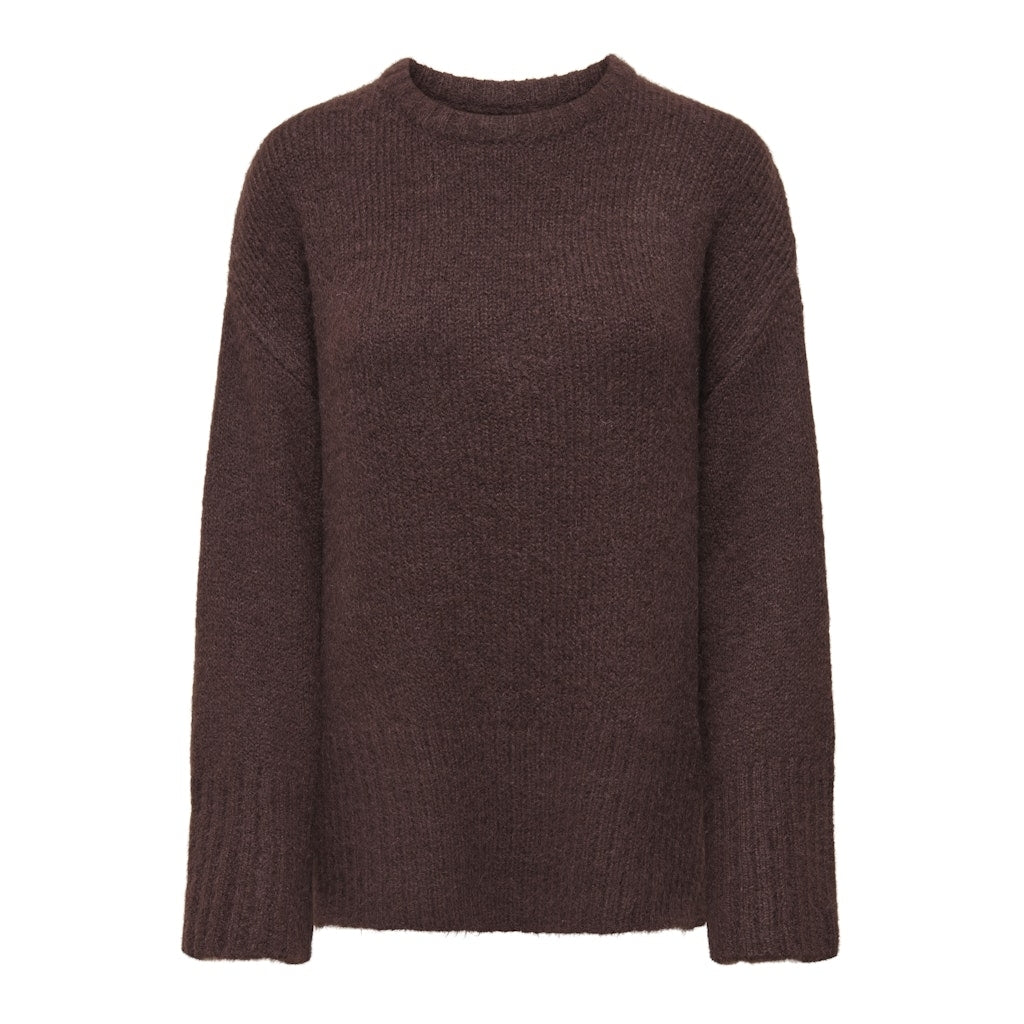 Only dame strik trøje ONLMAGGIE - Seal Brown