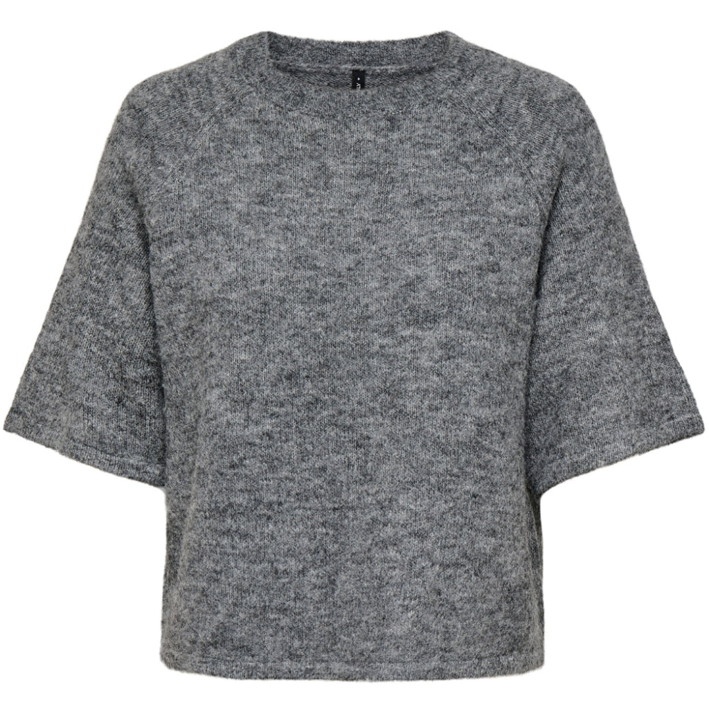 Only dame striktrøje ONLAZU - Dark grey melange