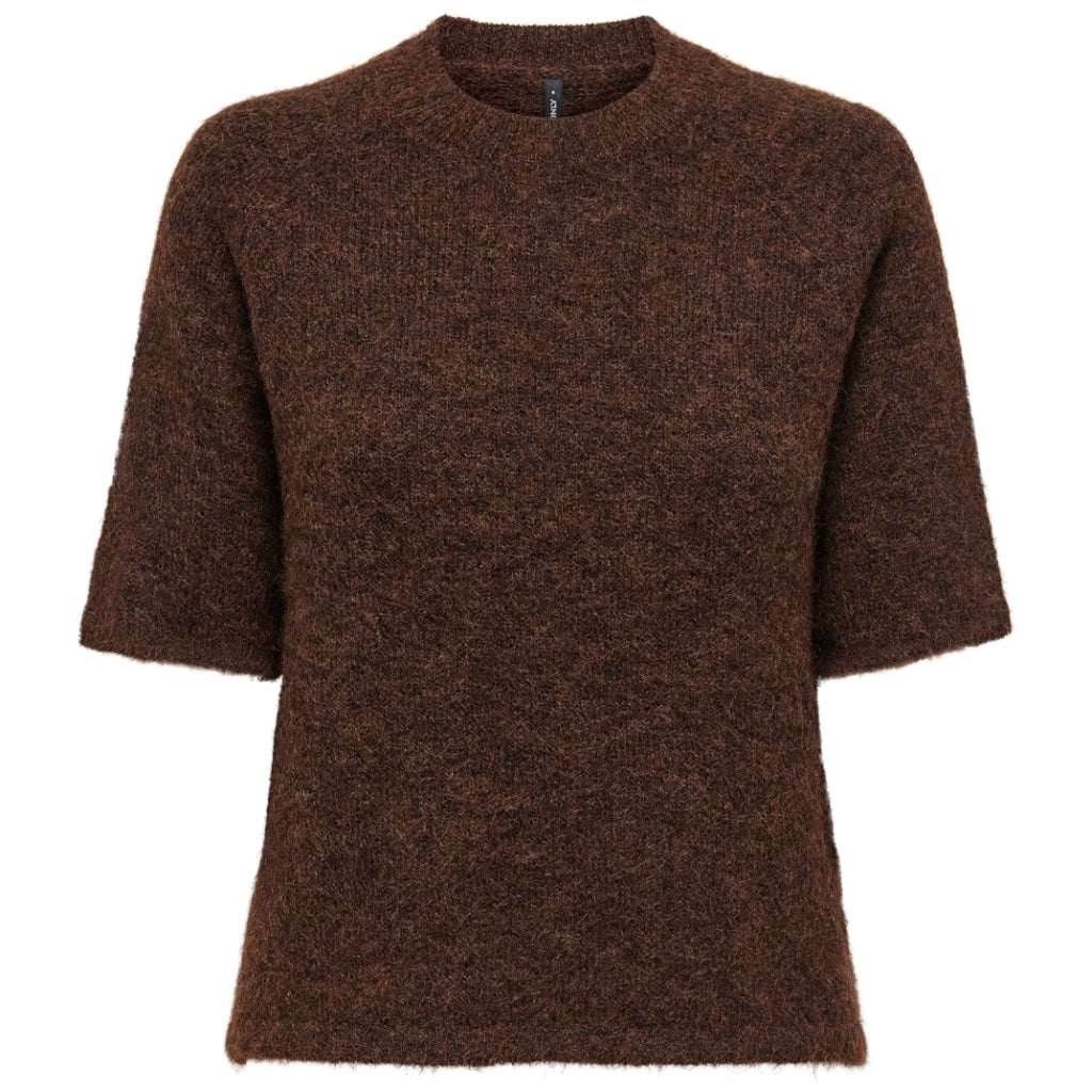 Only dame striktrøje ONLAZU - Seal Brown