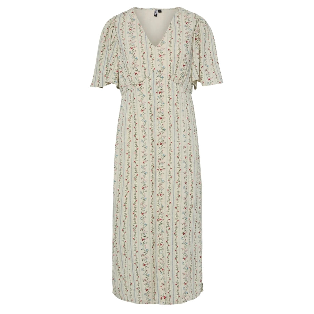 PIECES DAME KJOLE PCTAITLYN - Birch Striped Flower