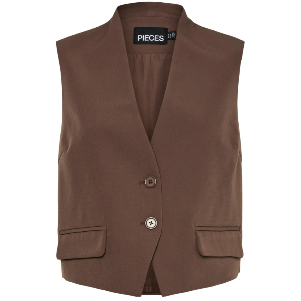 PIECES DAME VEST PCNIMORA - Chocolate Martini