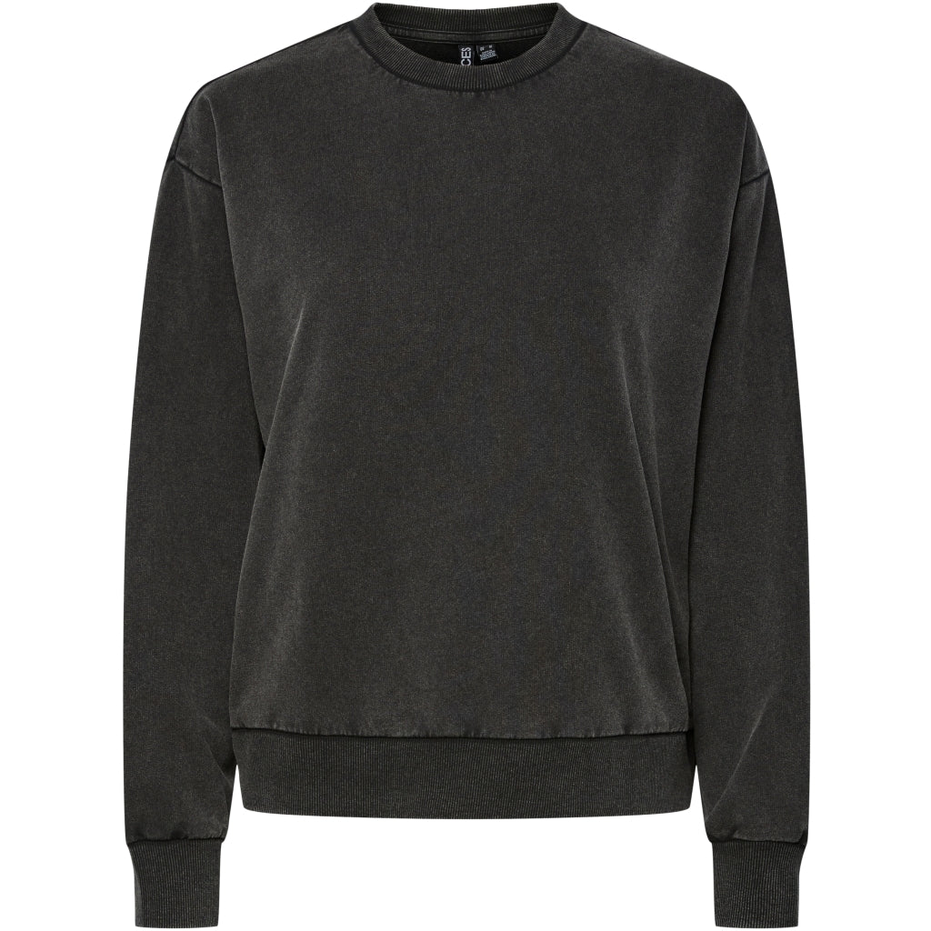 PIECES Dame Sweatshirt PCChilli - Black Washed