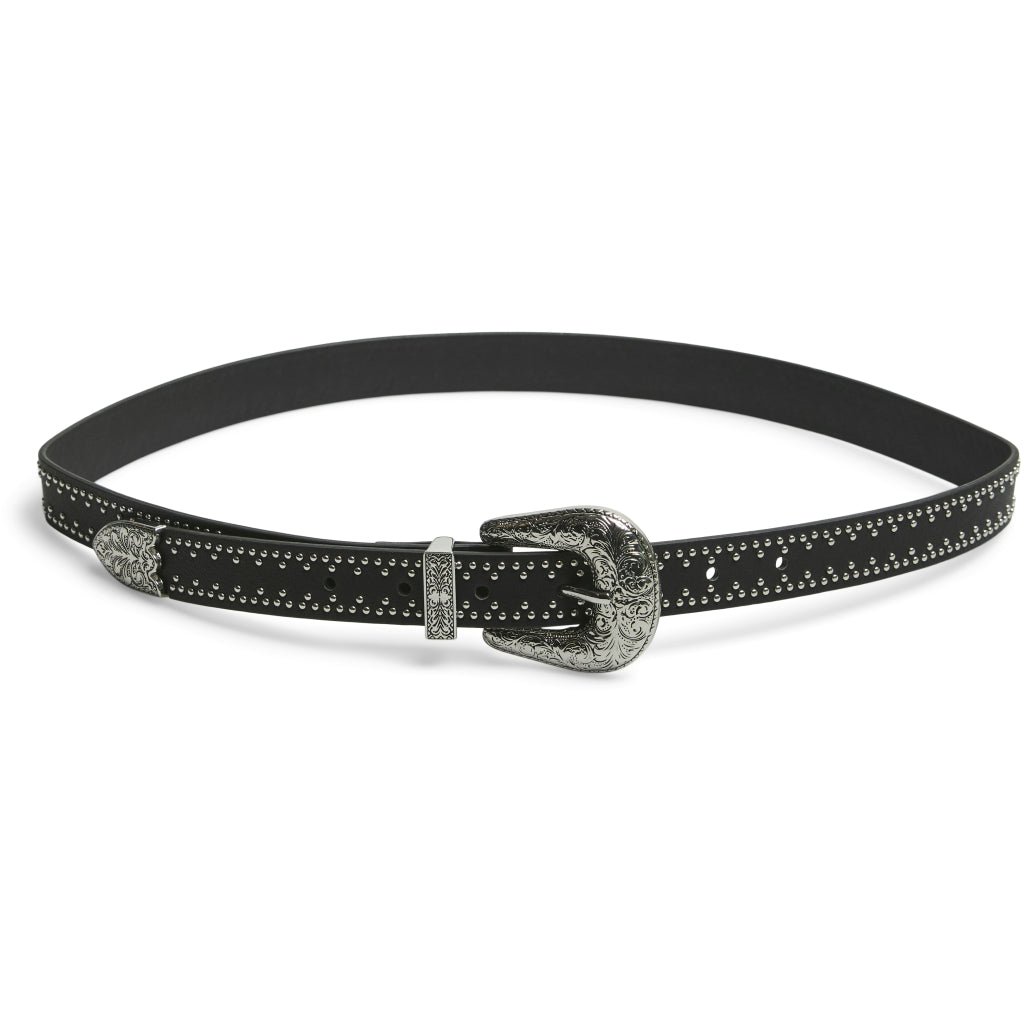 PIECES dame bælte PCARRAN - Black Silver trim