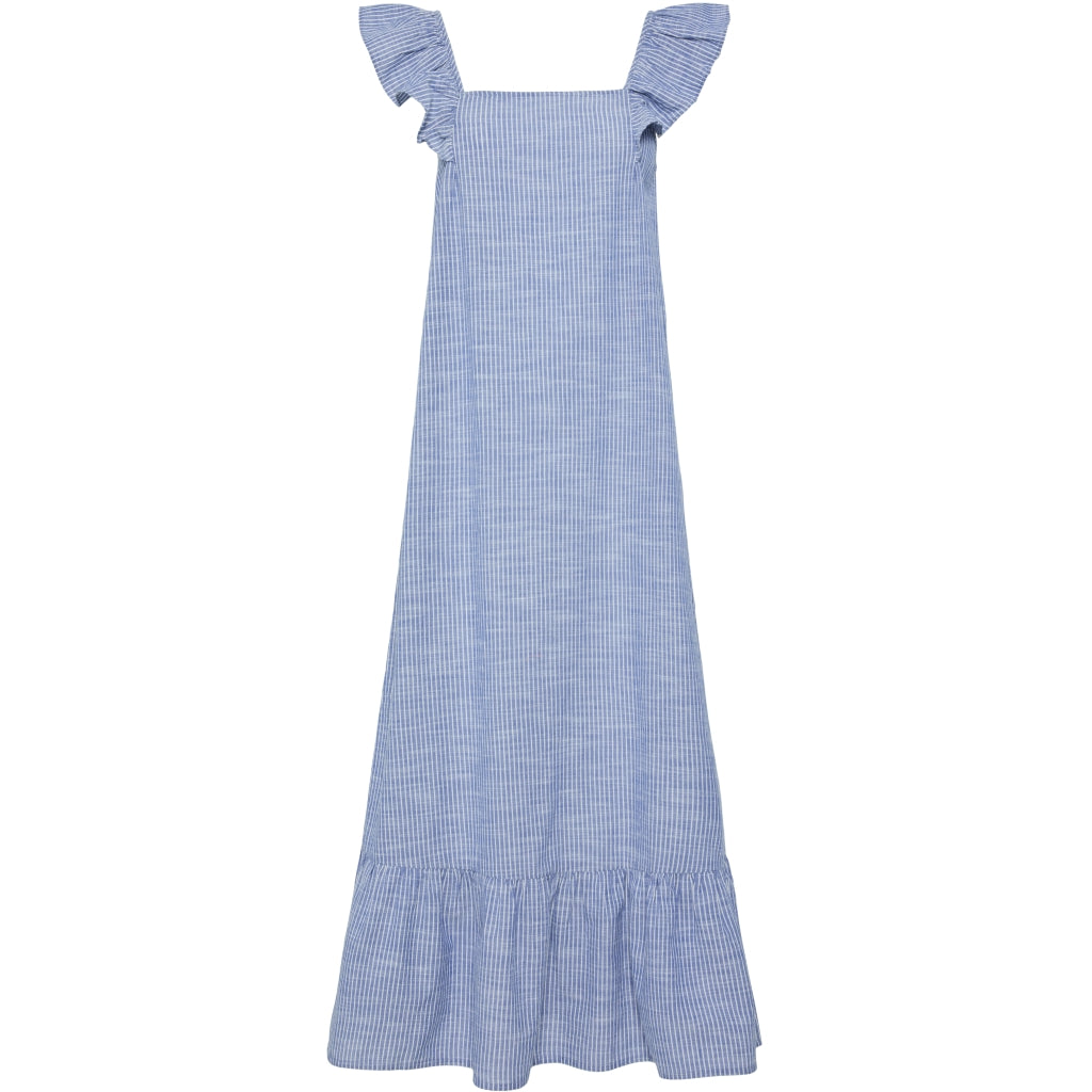 PIECES dame kjole PCAPIA - Coronet Blue Stripes Bright white