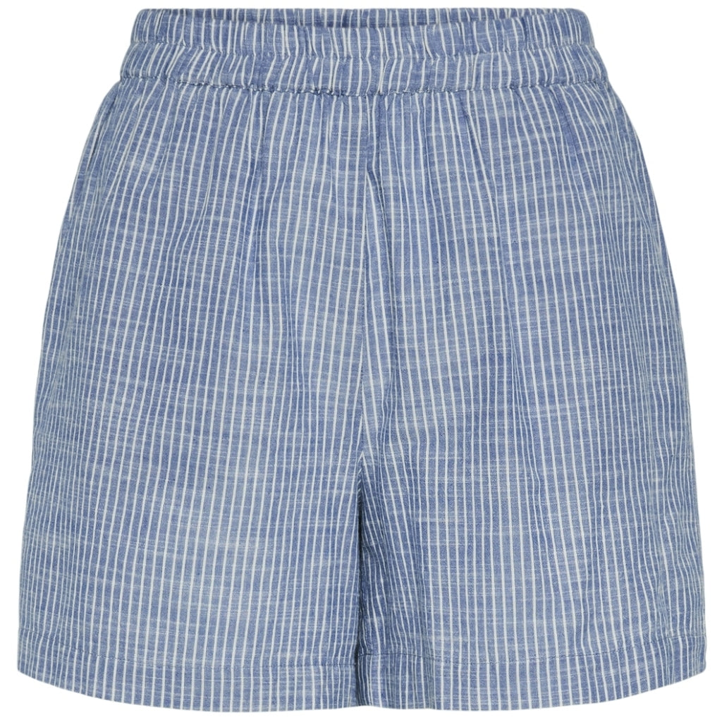 PIECES dame shorts PCAPIA - Coronet Blue Stripes Bright white