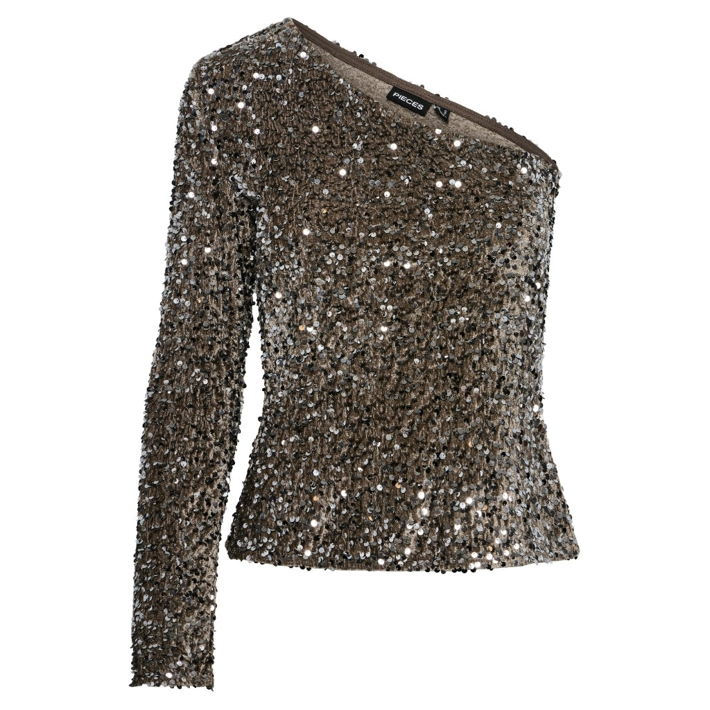 PIECES dame top PCKAM - Morel Silver sequins PIECES dame top PCKAM - Morel Silver sequins