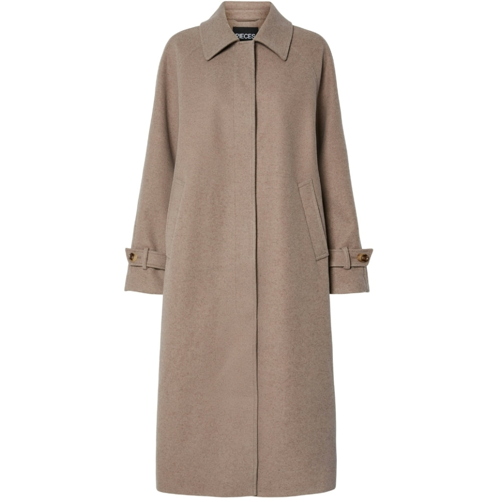Pieces Dame Jakke PCJOELLA - Taupe Gray MELANGE