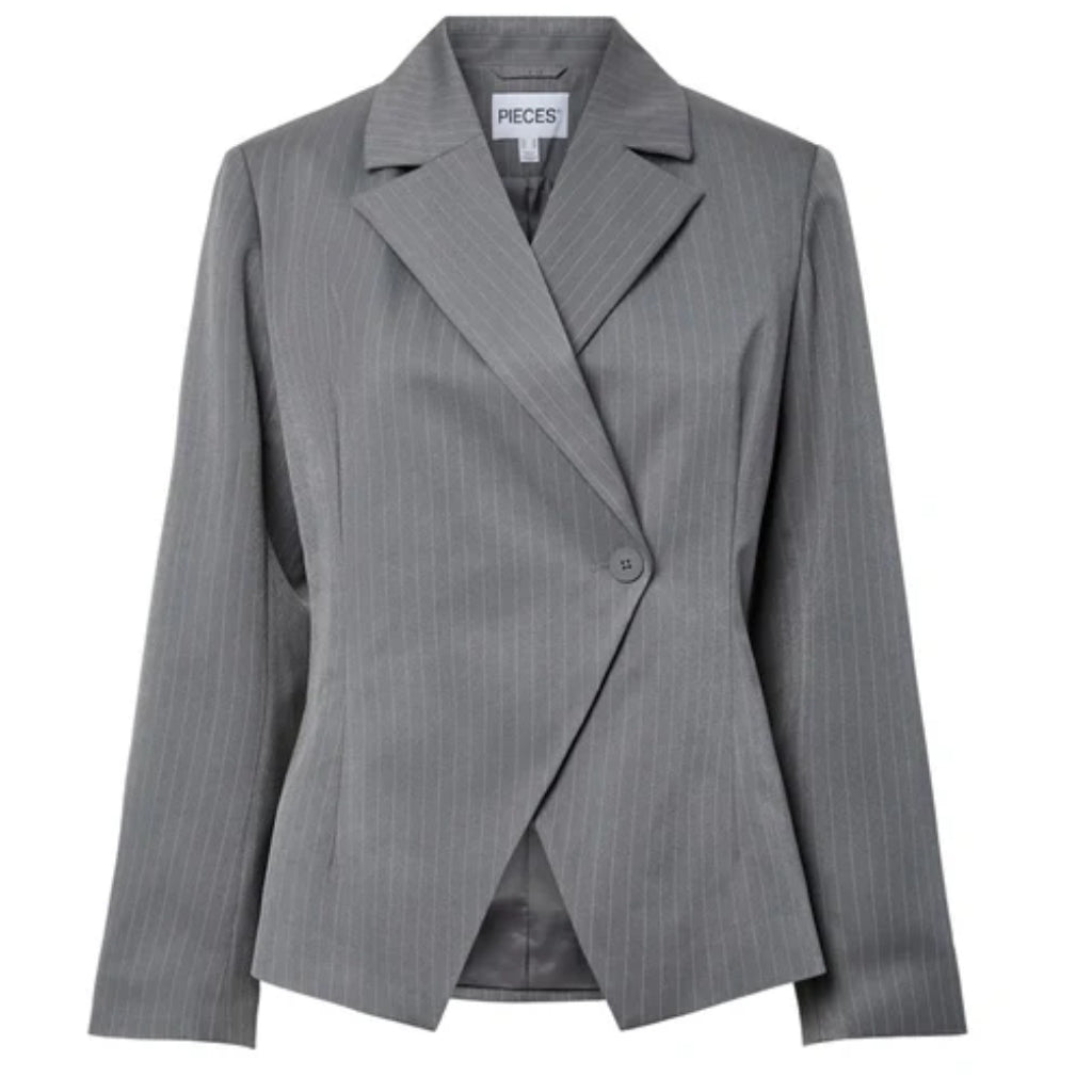 Pieces dame blazer PCFALKA - Grey pinstripe