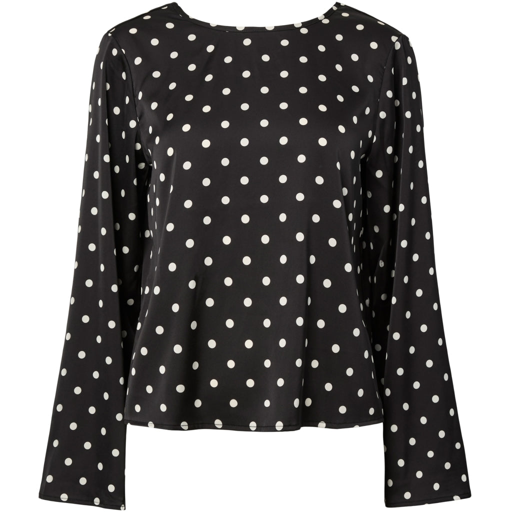 Pieces dame bluse PCJYTTA - Black White Dots