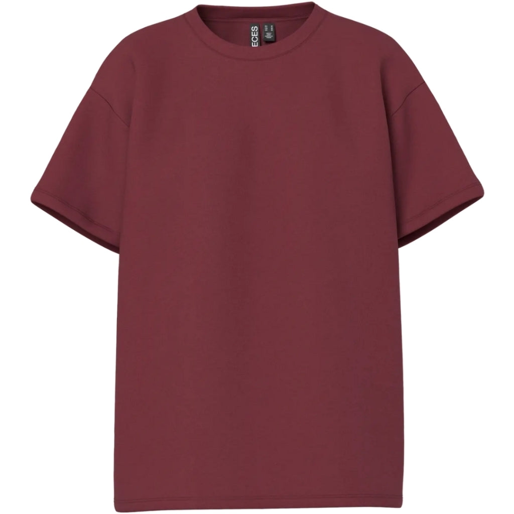 Pieces dame t-shirt PCSKYLAR - Tawny Port