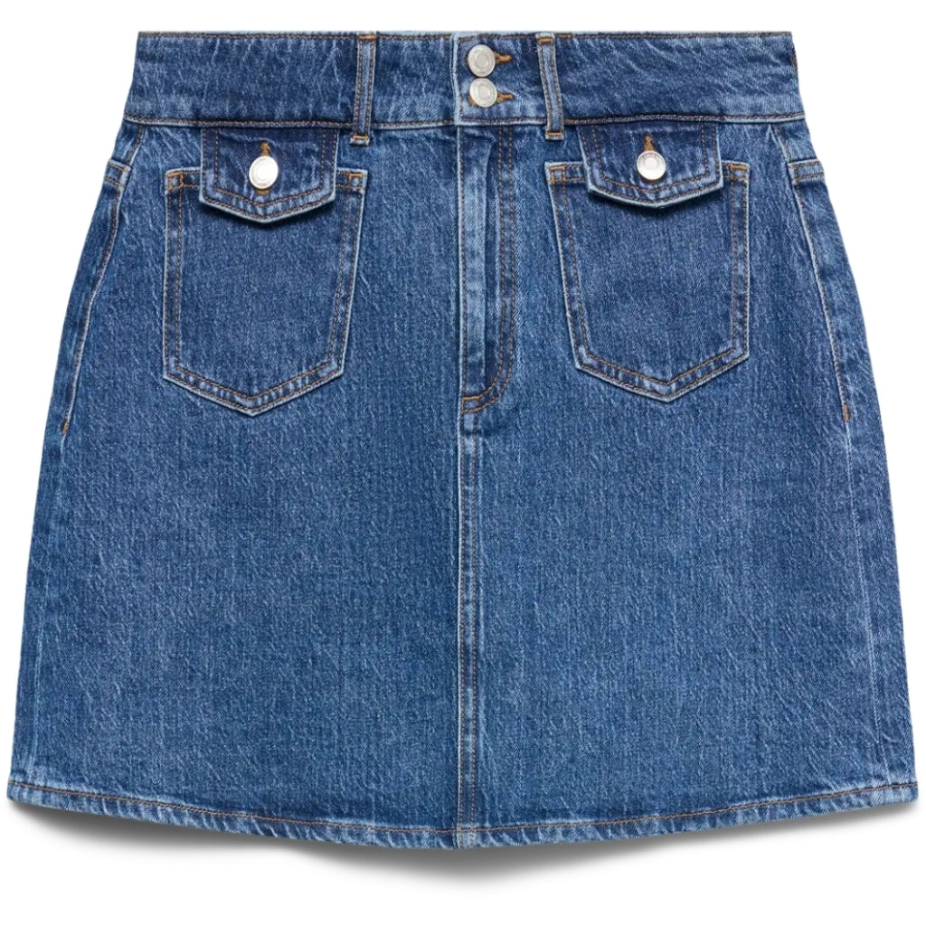 VERO MODA DAME NEDERDEL VMTESSA - Medium blue denim