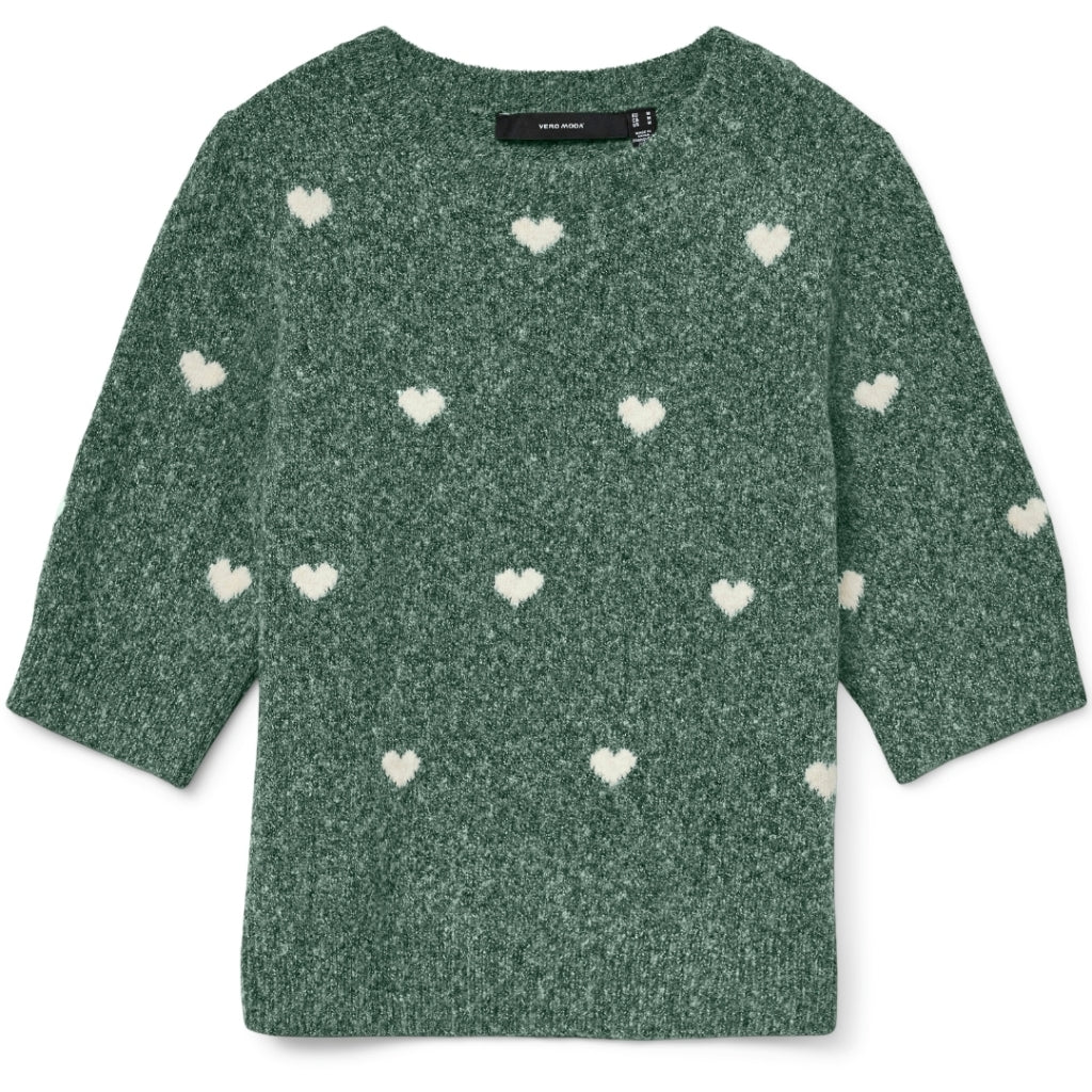 VERO MODA DAME STRIKTRØJE VMDOFFE - Laurel Wreath White Hearts