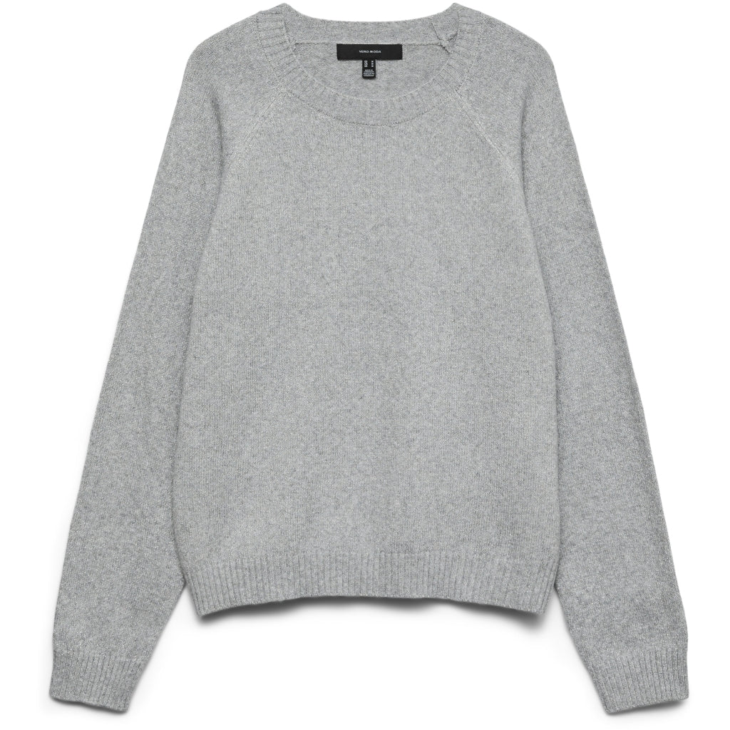 VERO MODA Dame Trøje VMDoffyshine - Light Grey Melange Silver Lurex