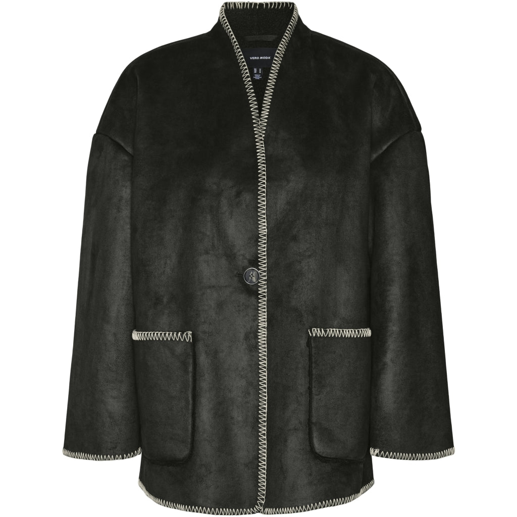 VERO MODA dame jakke VMLIVA - Black WHITE DETAIL VERO MODA dame jakke VMLIVA - Black WHITE DETAIL