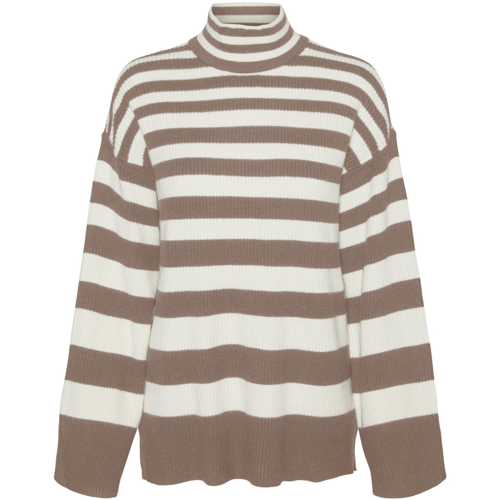 VERO MODA dame strik VMHERMOSA - Brown Lentil W BIRCH