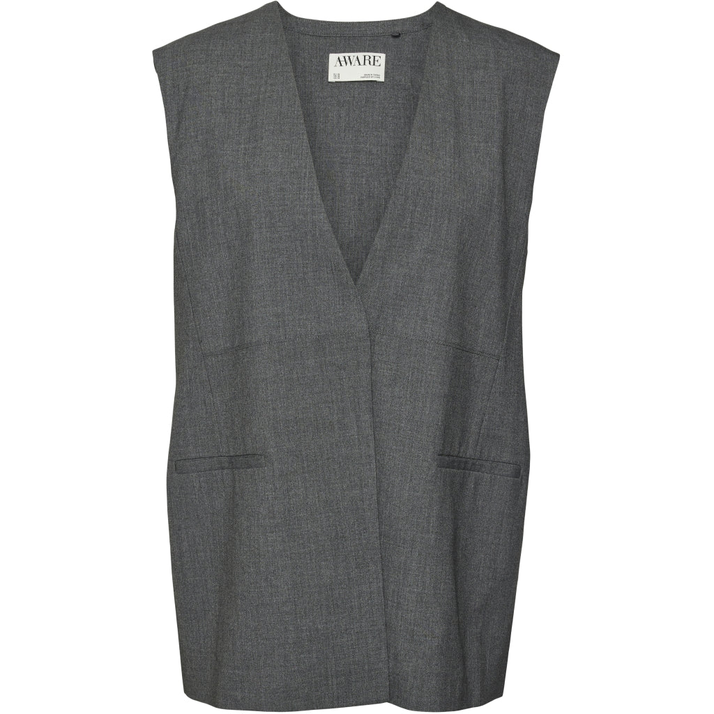 VERO MODA dame vest VMOKAVA - Dark grey melange VERO MODA dame vest VMOKAVA - Dark grey melange