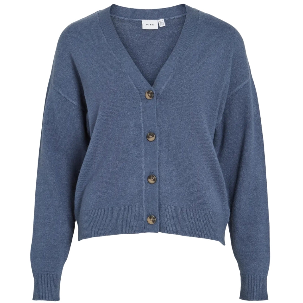 VILA DAME CARDIGAN VIRIL - Vintage Indigo Dark Melange