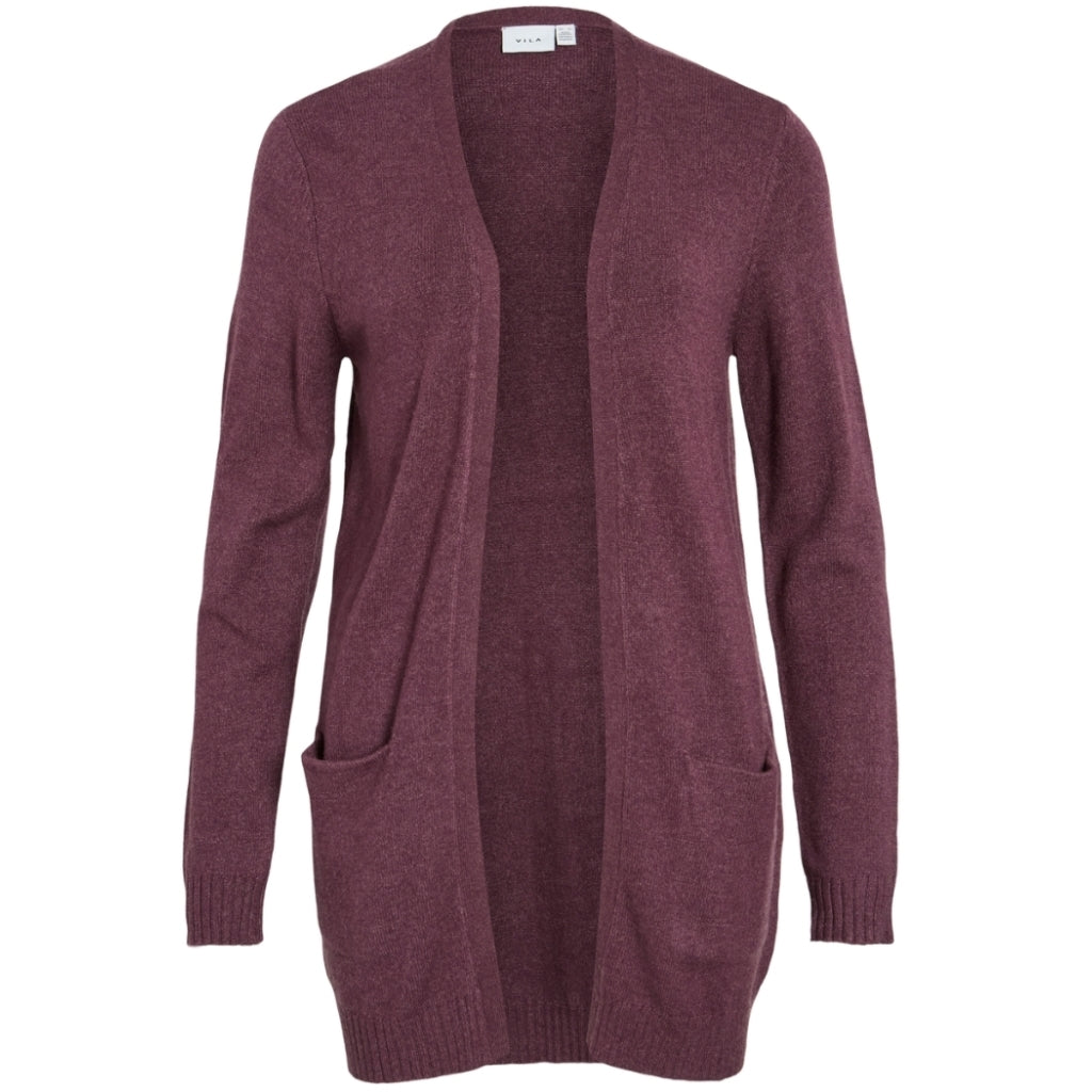 VILA dame cardigan VIRIL - Fig Dark Melange