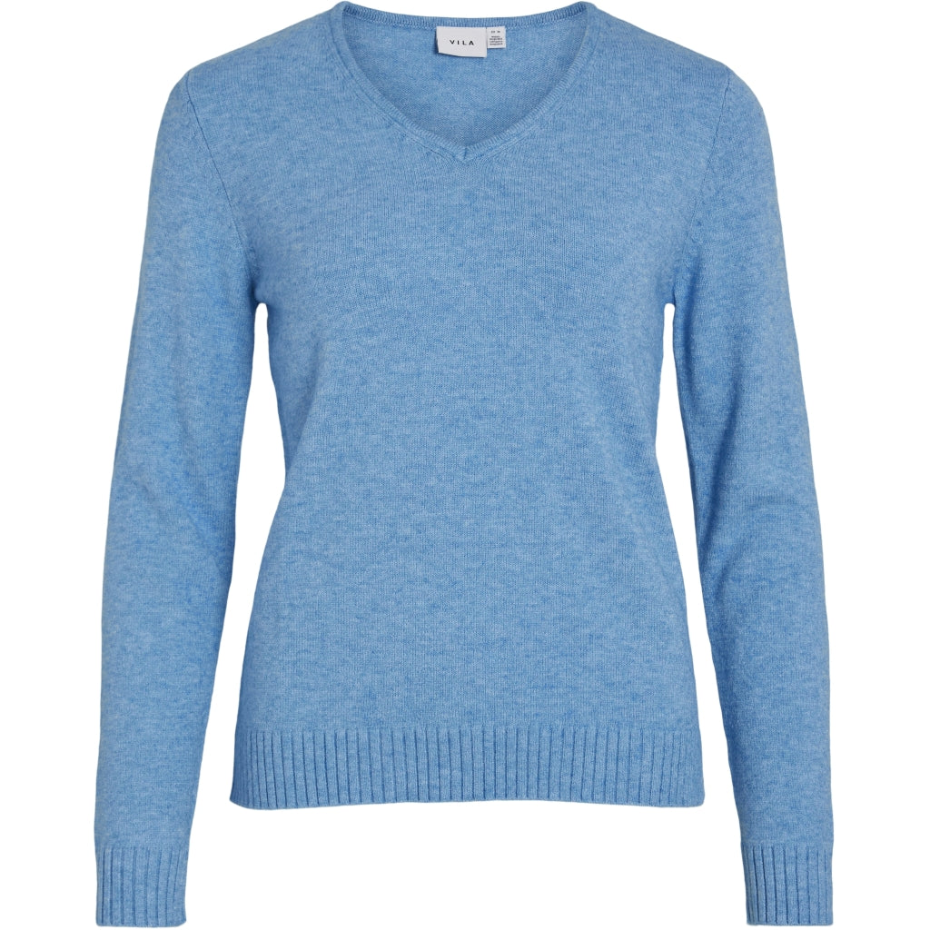 VILA dame strik VIRIL - Blissful Blue LIGHT MELANGE VILA dame strik VIRIL - Blissful Blue LIGHT MELANGE