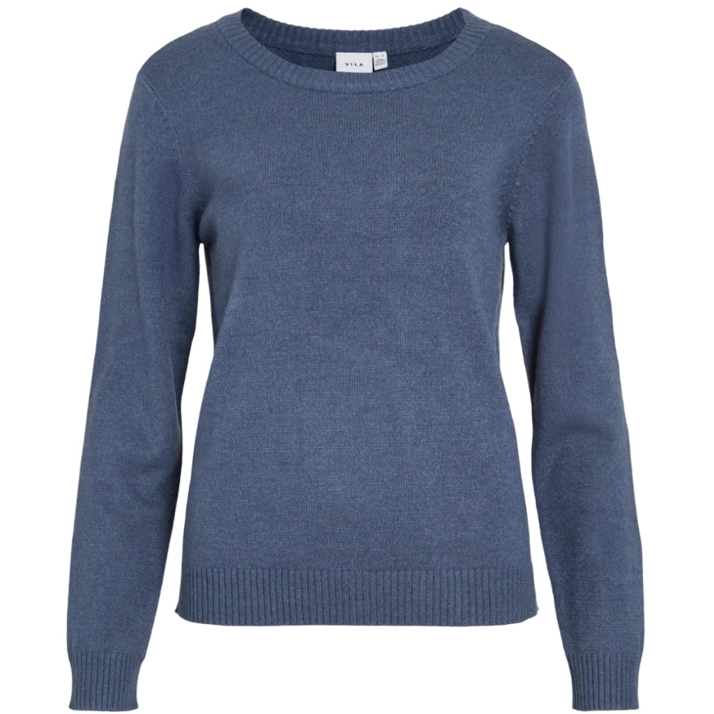 VILA dame strik VIRIL - Vintage Indigo Dark Melange