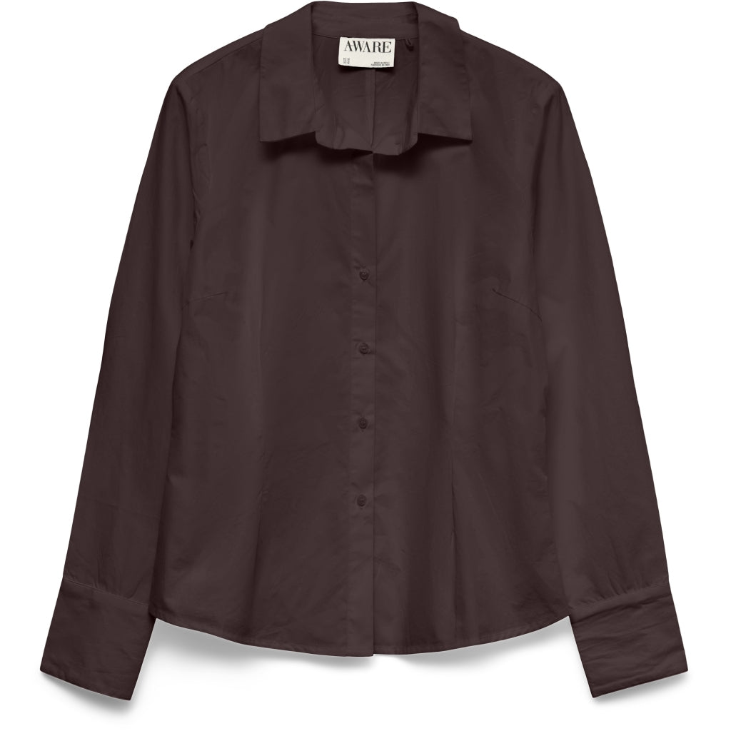 Vero Moda Dame Skjorte AWUMS - Chocolate Plum