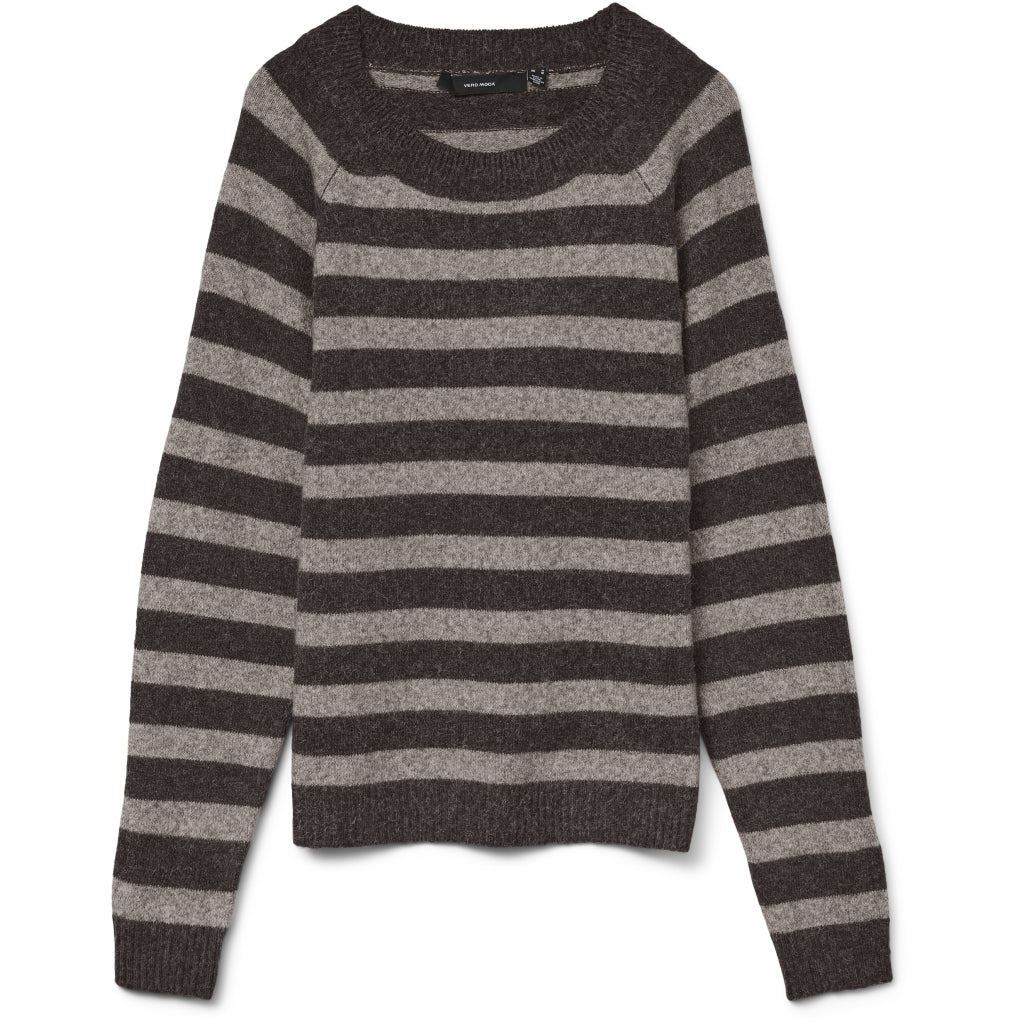 Vero Moda dame strik VMDOFFY - Chocolate Torte Stripes:W. MOON ROCK